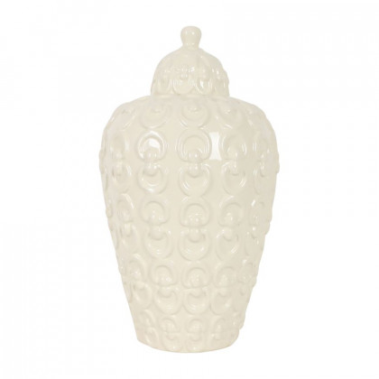 Sagebrook - 12" Ceramic Chain Texture Jar