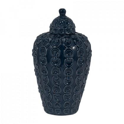 Sagebrook - 12" Ceramic Chain Texture Jar