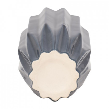 Sagebrook 16" Ceramic Fluted Vase - Navy