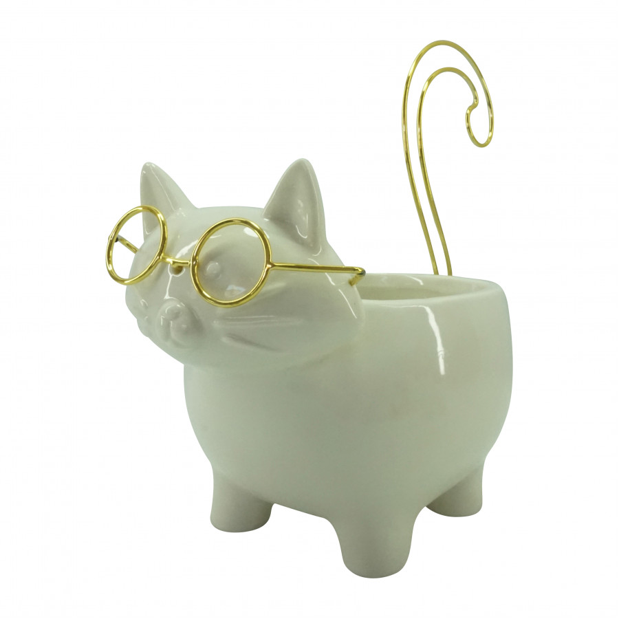 Sagebrook - 6" Ceramic Kitty Trinket Dish