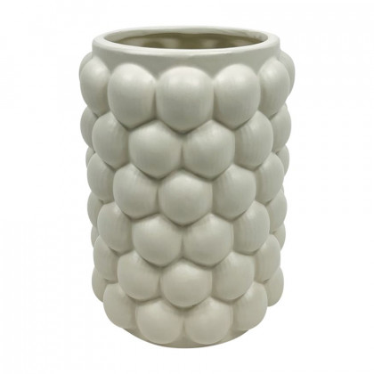 Sagebrook - 12" Ceramic Etched Lines Cylinder Vase