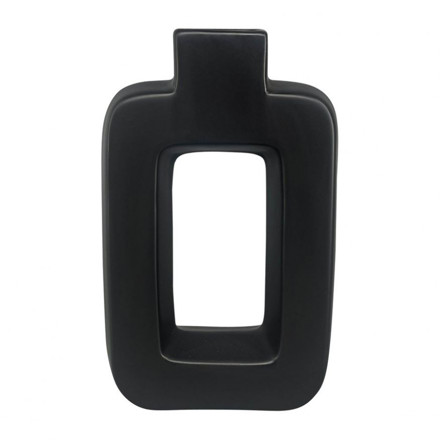 Sagebrook 8" Ceramic Open Cut-out Vase - Black