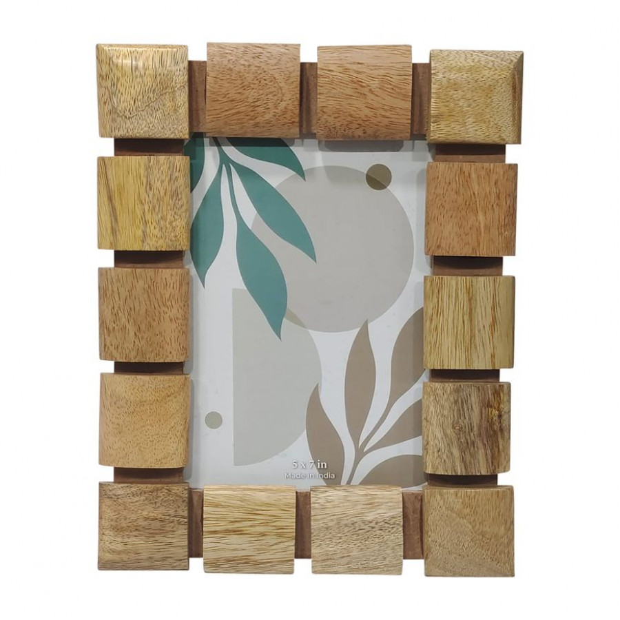 Sagebrook 5"x7" Wood Blocks Photo Frame - Natural