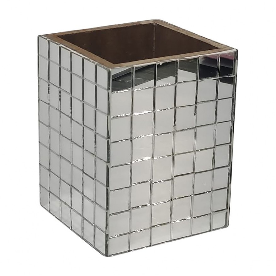 Sagebrook - 3"x4" Mosaic Pencil Cup in Silver