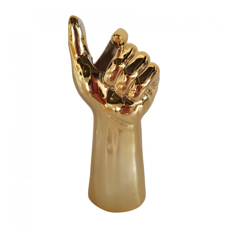 Sagebrook 9" Porcelain Hand Vase - Gold