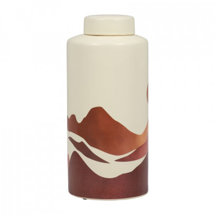 Sagebrook 13" Ceramic Decorative Covered Jar - Creme