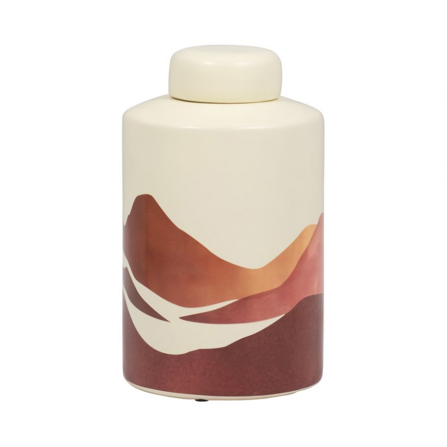 Sagebrook 9" Ceramic Decorative Covered Jar - Creme