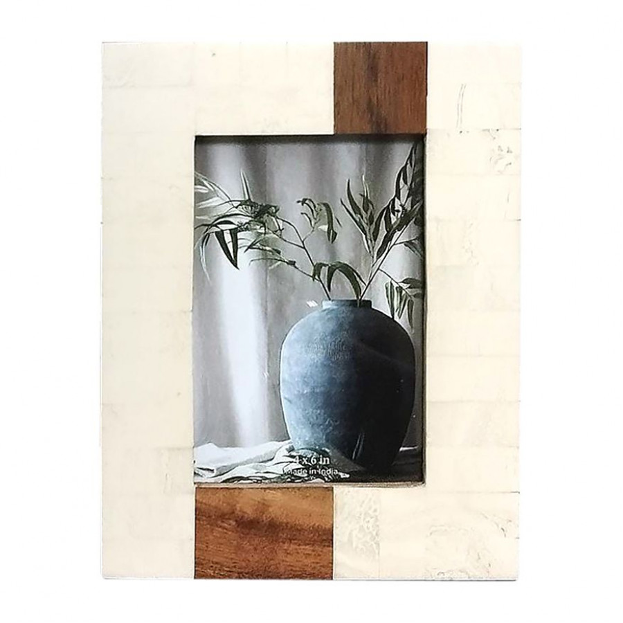 Sagebrook - 4"x6" Resin Wood Stripe Photo Frame