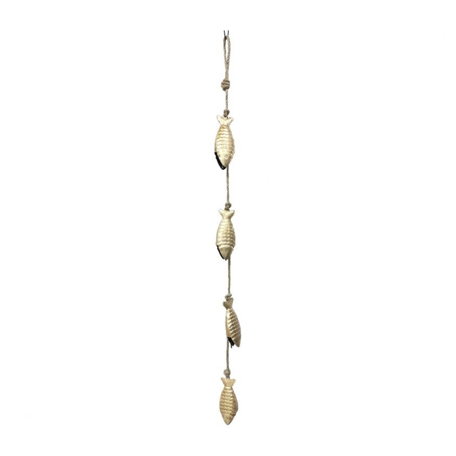 Sagebrook - 39" Metal Fish Hanging Gardland in Gold