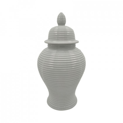 Sagebrook - 18728 24" Ceramic Ribbed Temple Jar