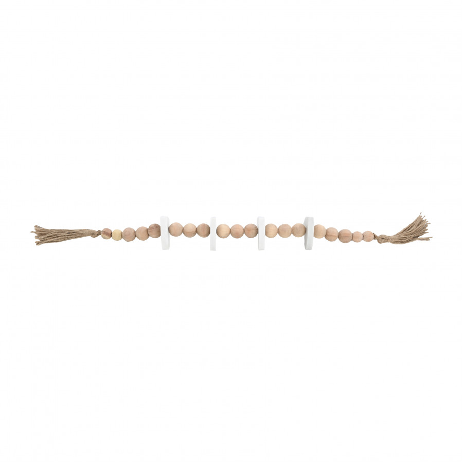 Sagebrook 36" Wood Large Bead Garland with Marble Hearts - Multi-Color