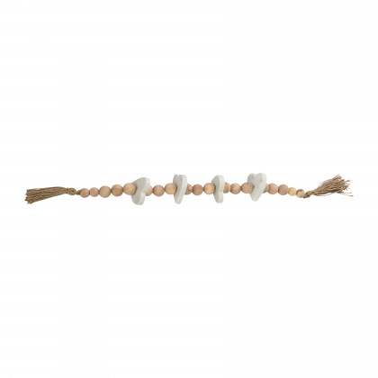 Sagebrook 36" Wood Large Bead Garland with Marble Hearts - Multi-Color