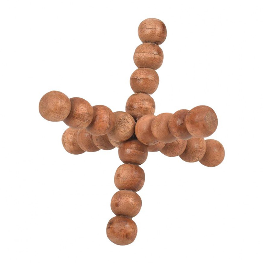 Sagebrook - 6" Wood Beaded Jack in Natural