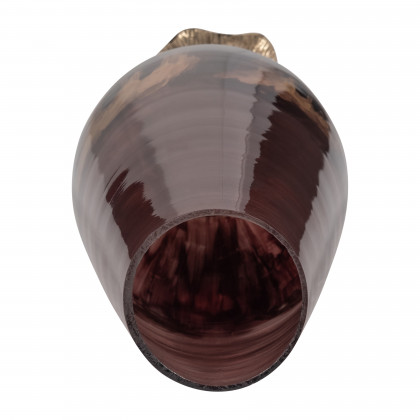 Sagebrook 15" Glass Vase with Leaf Base - Bronze