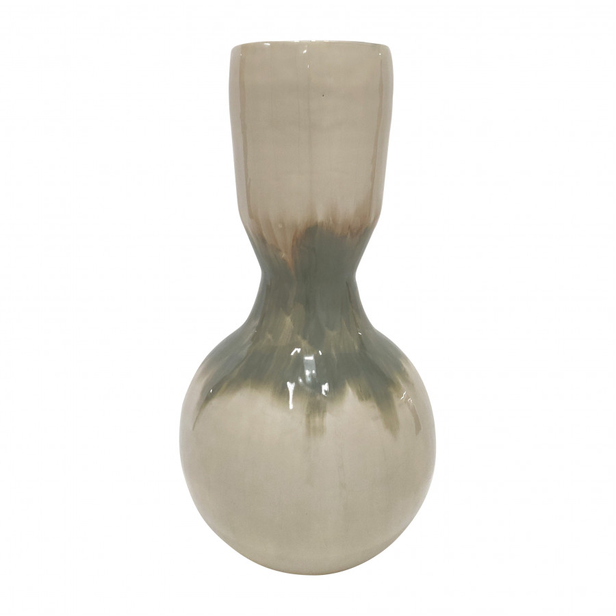Sagebrook 23" Metal Bulbous Vase - Pearl