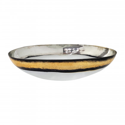 Sagebrook - 13" Glass Bowl with Gold Trim
