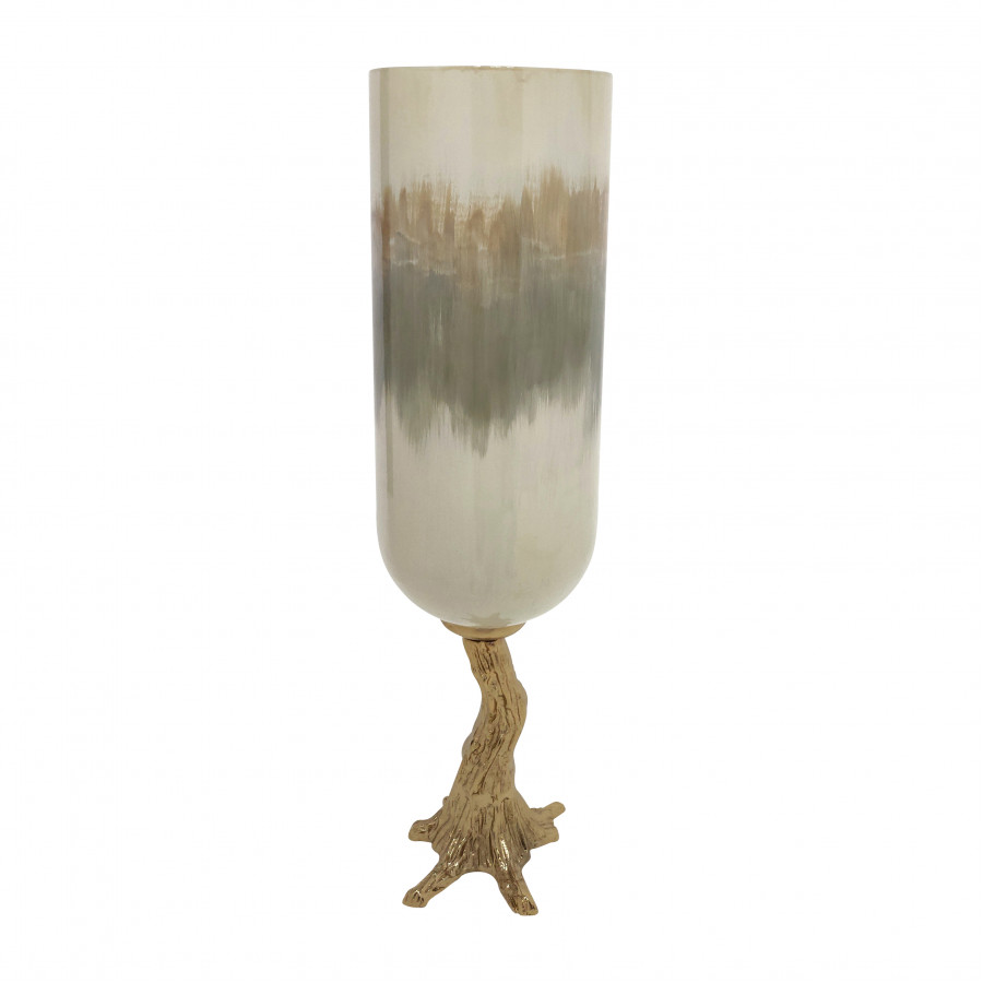 Sagebrook - 18" Glass Hurricane with Branch Base