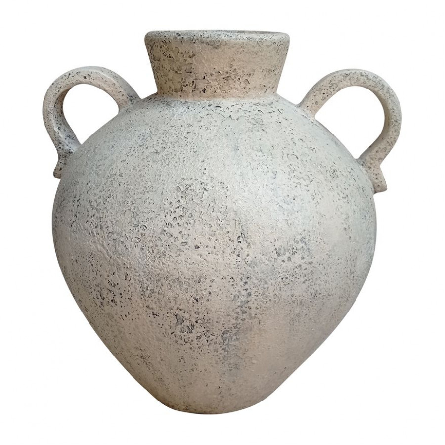 Sagebrook 17" Terracotta Organic Jug With 2 Handles - Ivory