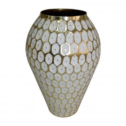 Sagebrook - 11" Metal Tribal Urn Vase