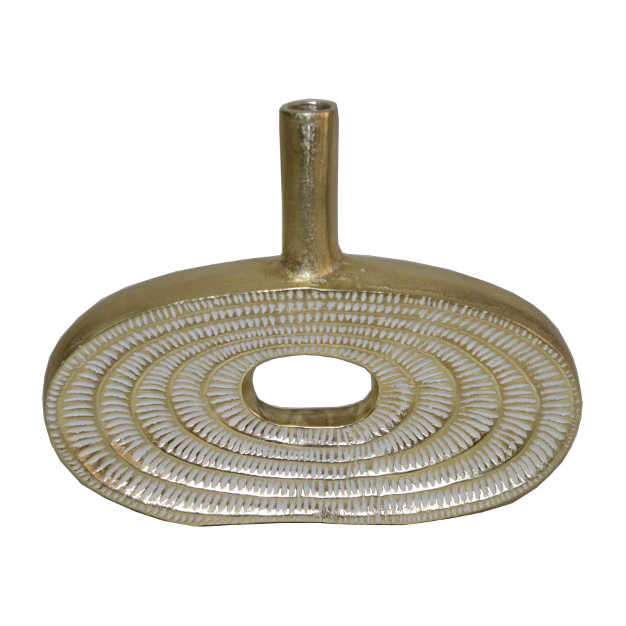 Sagebrook 12" Metal Tribal Cut Out Vase - Gold