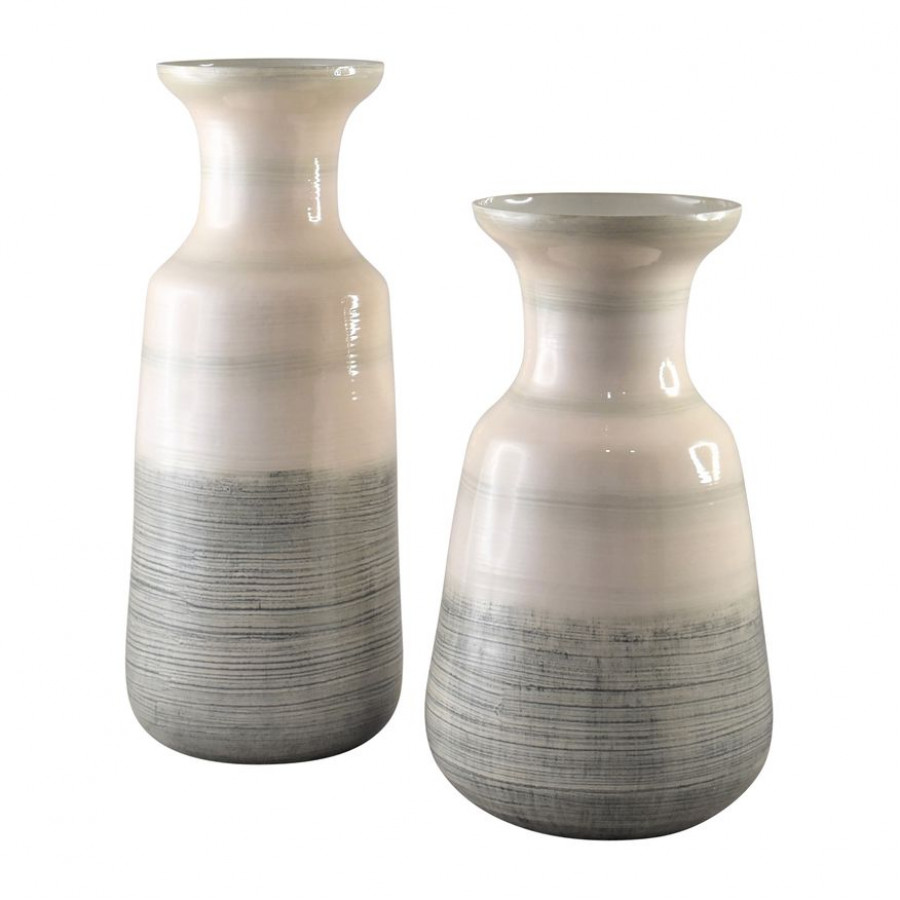 Sagebrook - 14" Glass 2-toned Enamel Vase