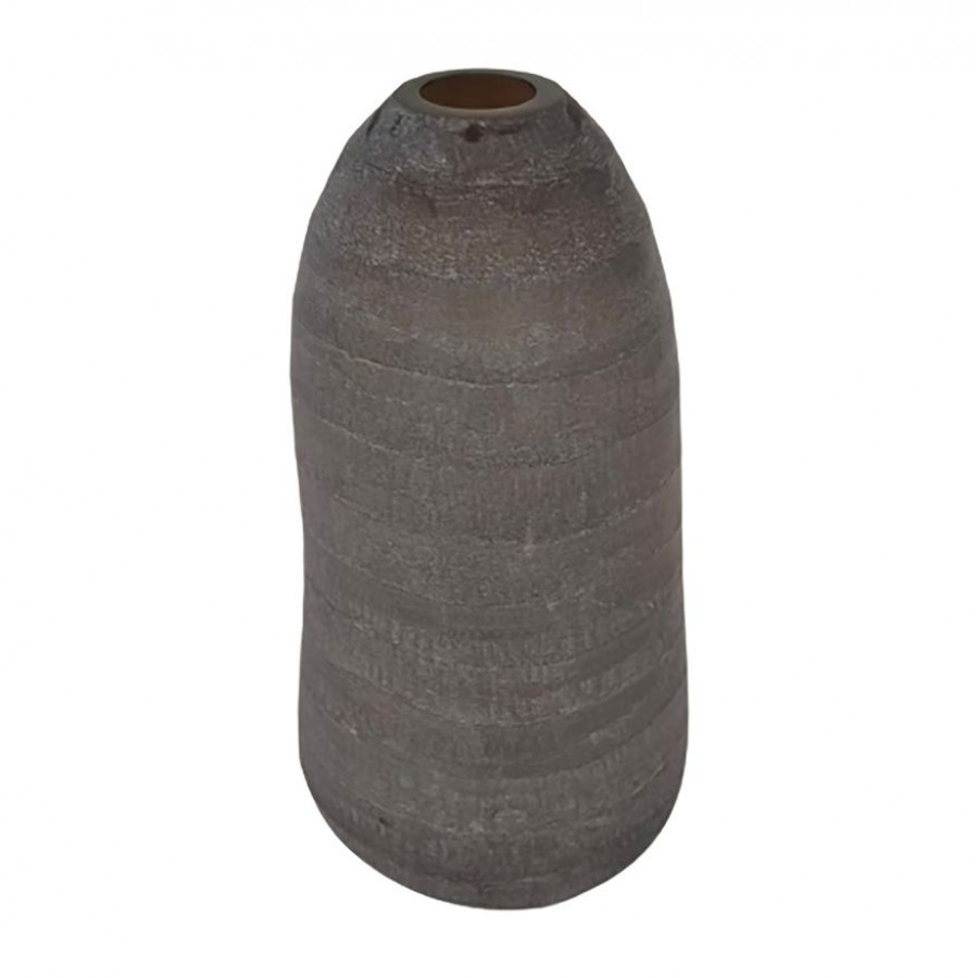 Sagebrook - 17" Glass Ridged Vase in Smokey Brown