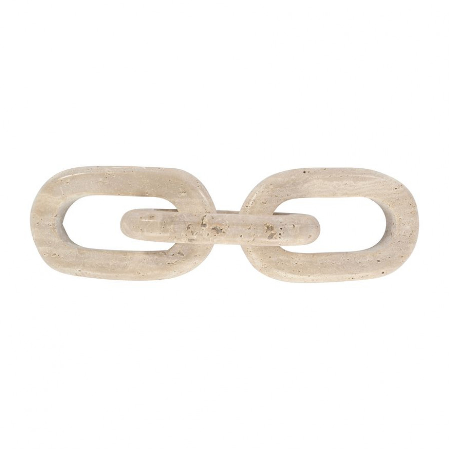 Sagebrook - 14" Travertine 3-Link Chain Decor in Tan