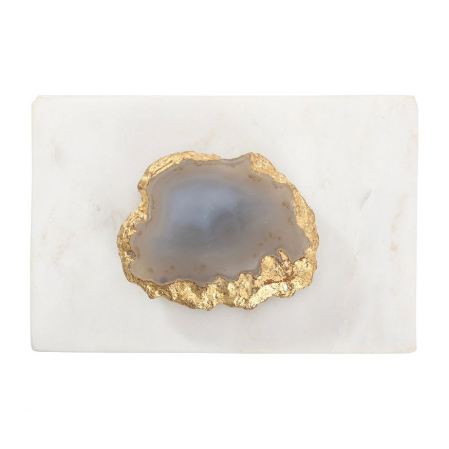 Sagebrook - 6"x4" Marble Box With Agate Top in Multi