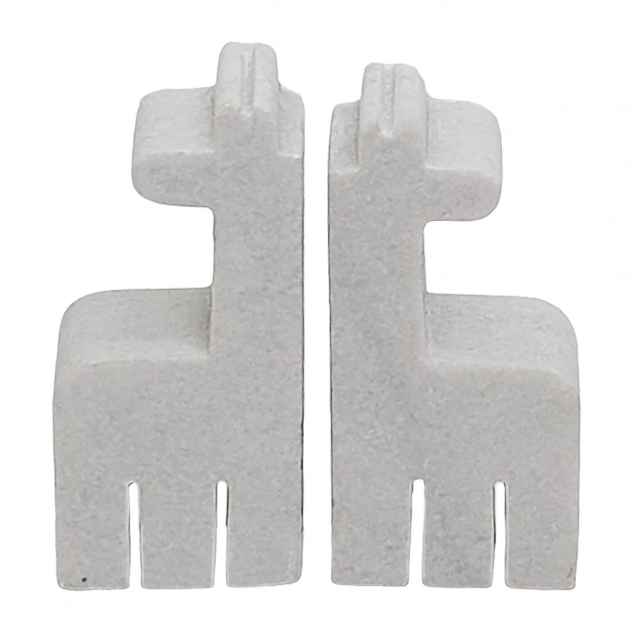 Sagebrook - 7" Marble Giraffe Bookends (Set Of 2) in White