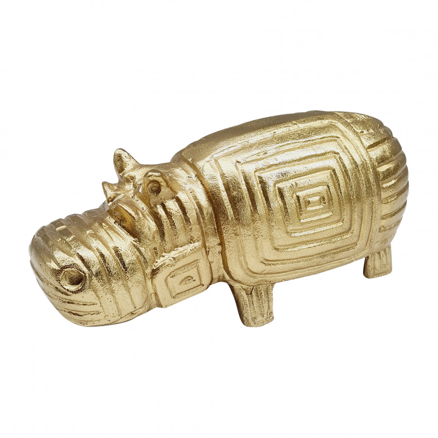 Sagebrook - 9" Metal Funky Hippo in Gold