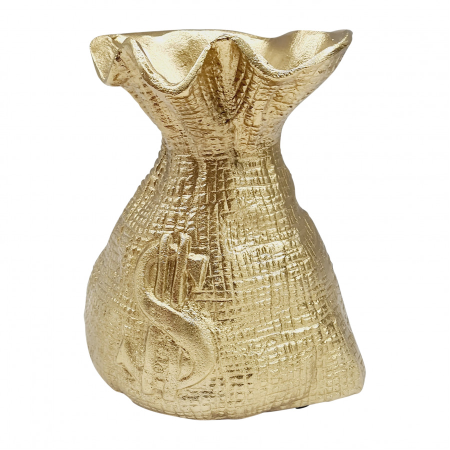 Sagebrook - 8" Metal Money Bag in Gold
