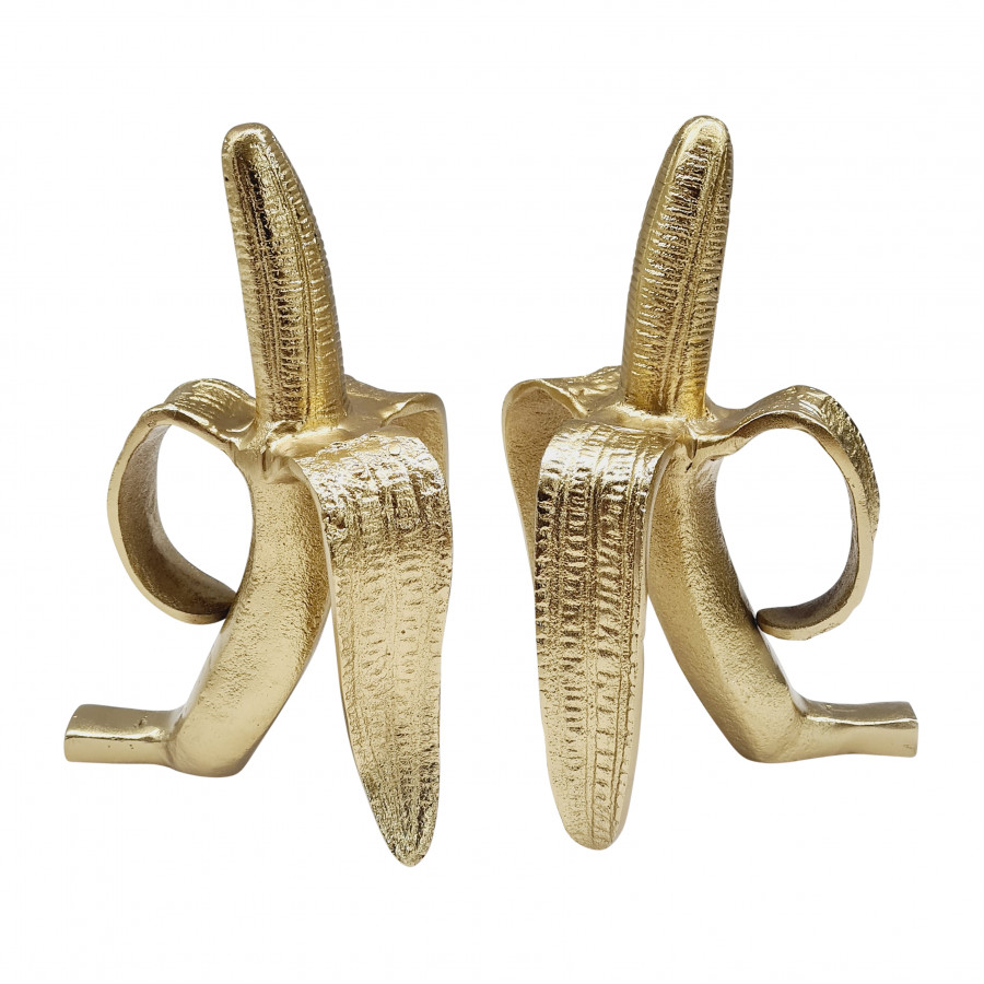 Sagebrook - 9" Metal Banana Bookends (Set Of 2) in Gold