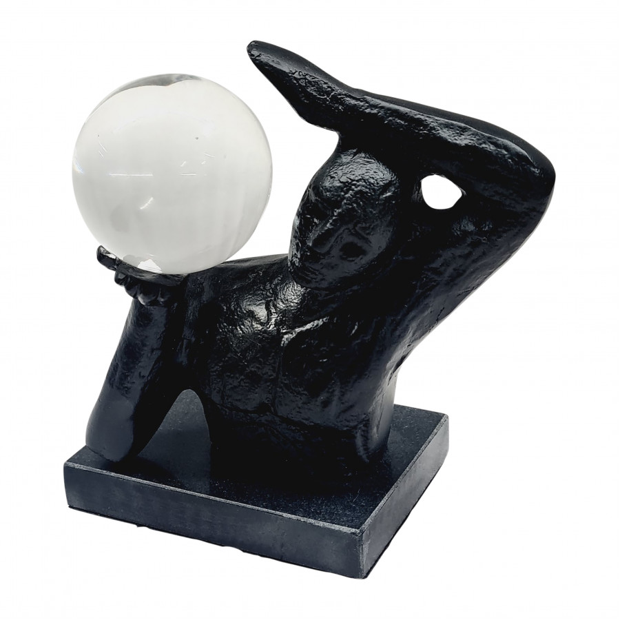 Sagebrook - 6" Metal Weight On Shoulders with Acrylic Ball in Black