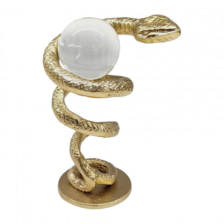Sagebrook - 7" Metal Snake Coil with Acrylic Ball in Gold