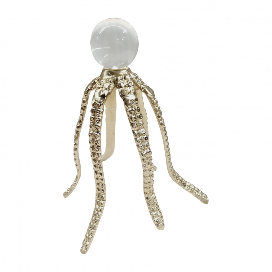 Sagebrook - 10" Metal Octopus Legs with Acrylic Ball in Champagne