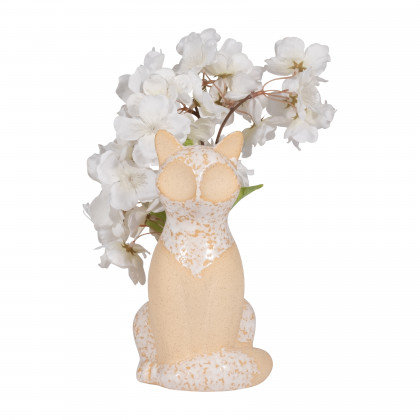 Sagebrook - 8" Ceramic Sitting Fox Vase in Ivory