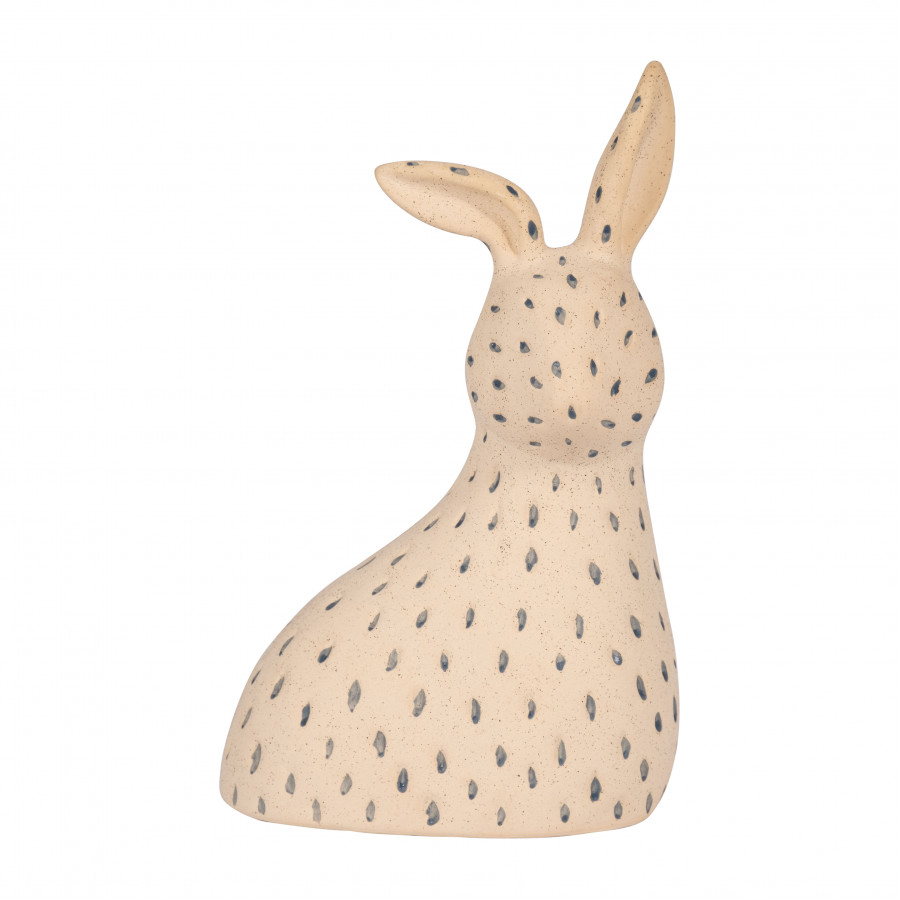 Sagebrook - 8" Ceramic Spotted Bunny in Ivory/blue
