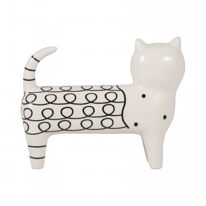 Sagebrook 7" Ceramic Swirls Cat - White