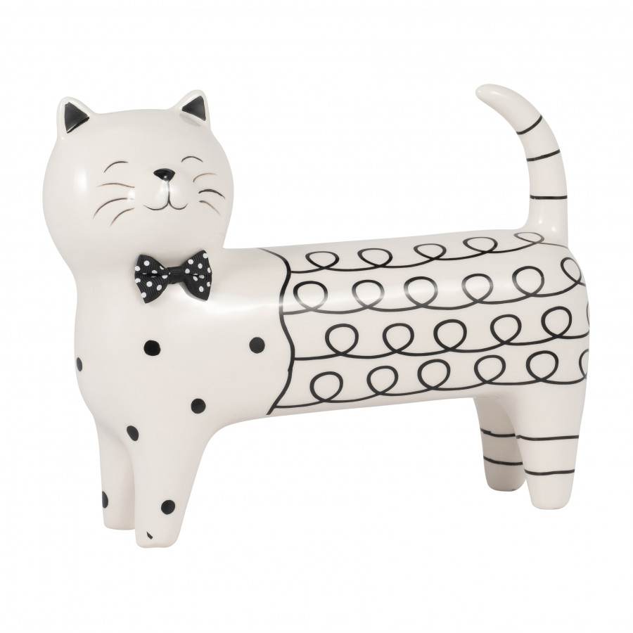 Sagebrook - 7" Ceramic Swirls Cat