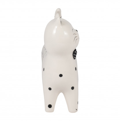 Sagebrook 8" Ceramic Swirls Cat - White