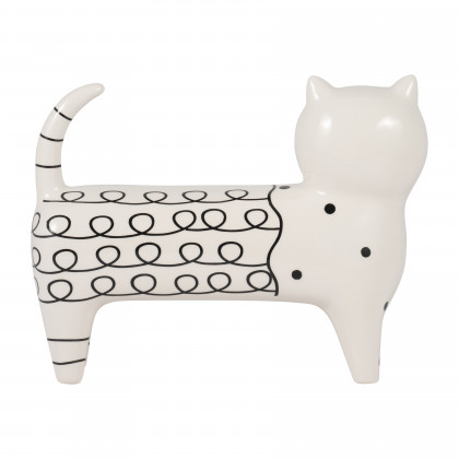 Sagebrook 8" Ceramic Swirls Cat - White