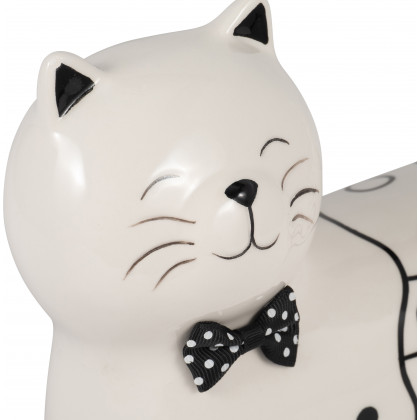 Sagebrook 8" Ceramic Swirls Cat - White