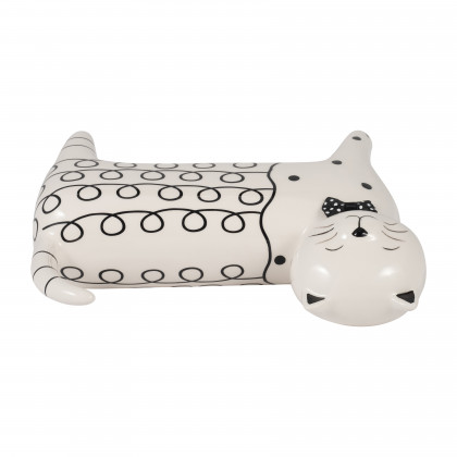 Sagebrook 8" Ceramic Swirls Cat - White