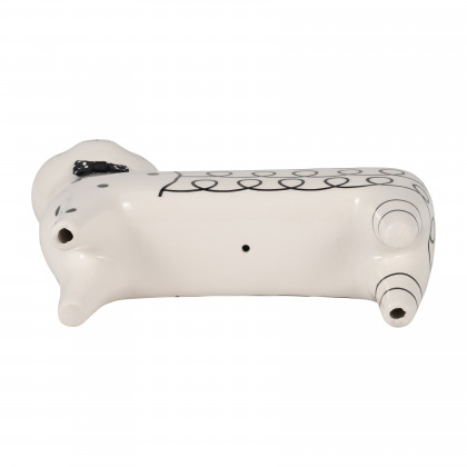 Sagebrook 8" Ceramic Swirls Cat - White