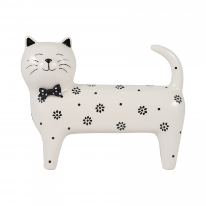 Sagebrook - 7" Ceramic Daisies Cat