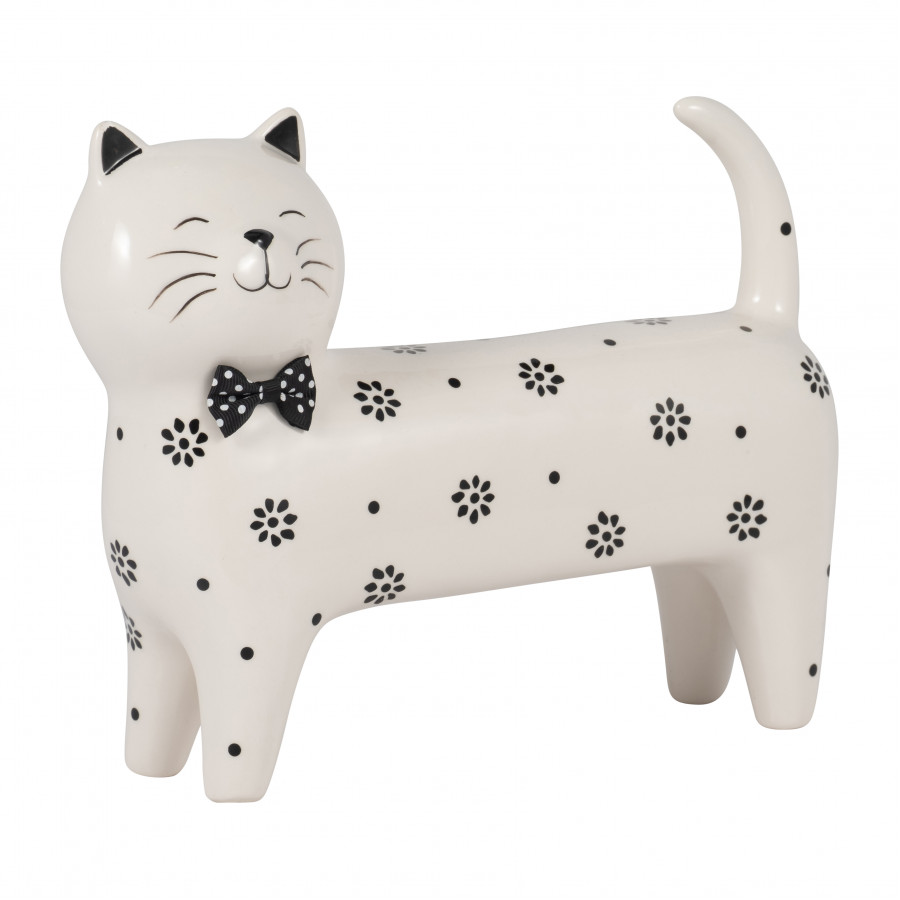 Sagebrook - 7" Ceramic Daisies Cat