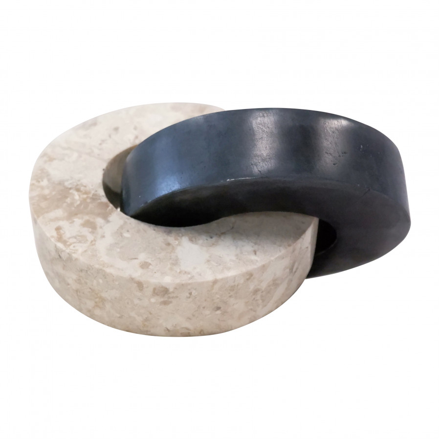 Sagebrook - 9" Marble 2-Circle Links in 2-Tone