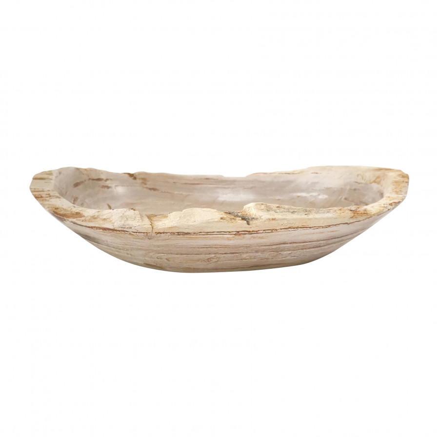 Sagebrook - 18" Petrified Wood Oval Bowl in Multi-Color