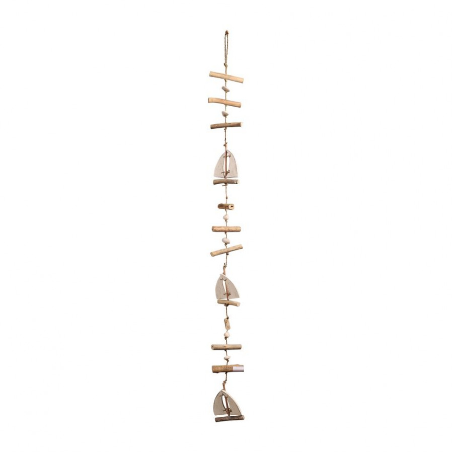 Sagebrook - 43" Wood Hanging Sailboats in Natural