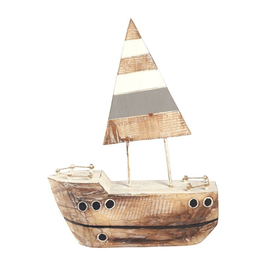 Sagebrook - 15" Wood Porthole Sailboat in Multi
